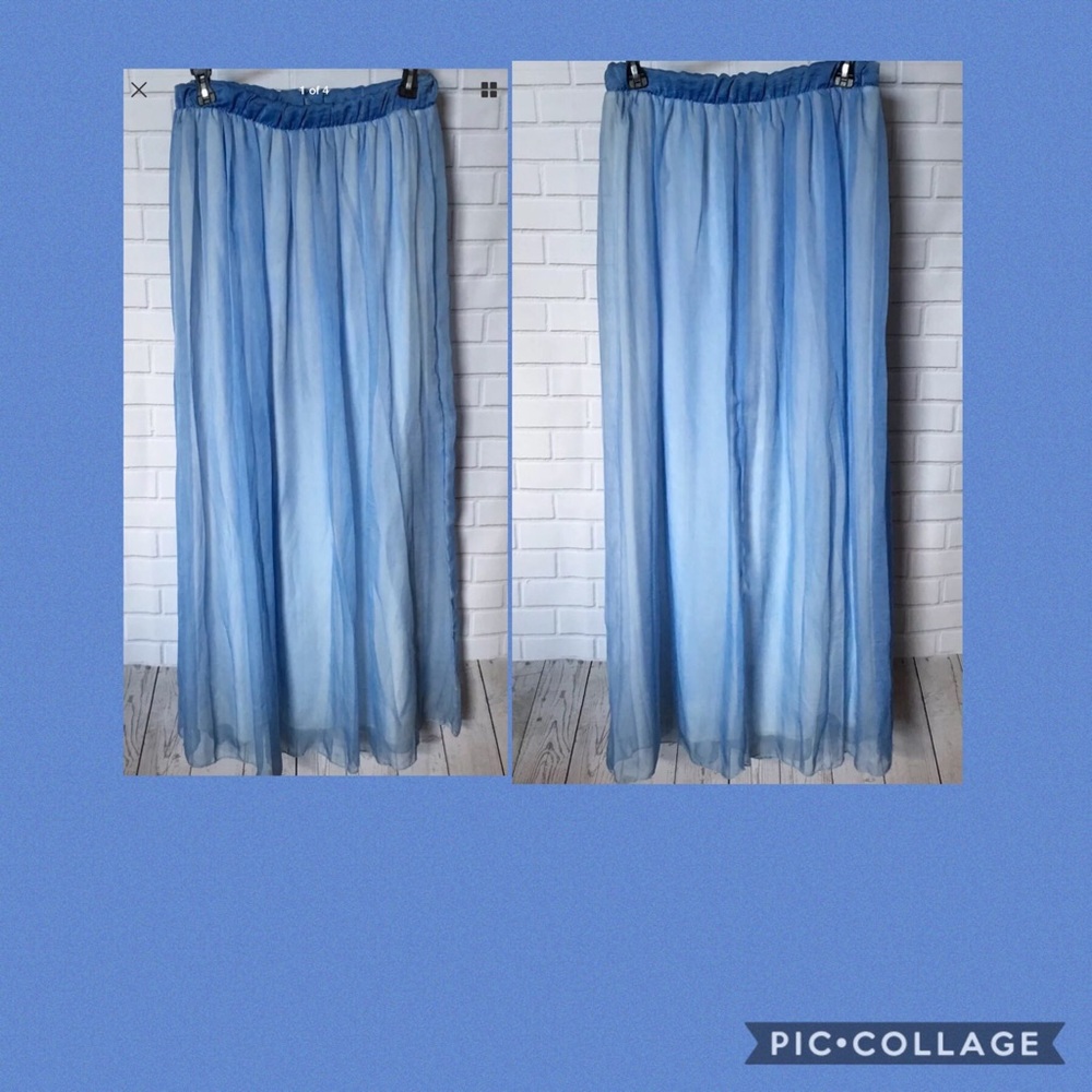 Dainty Hooligan long skirt size medium blue sheer